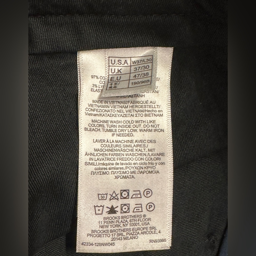 Brooks Brothers Regular Fit Stretch Cotton Advantage Chino® Pants, 37 x30 - Picture 6 of 10